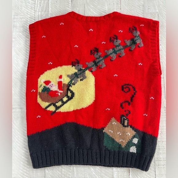 Rare Vintage BEREK 100% Wool Holiday Knitted
Christmas Sweater Vest Size Medium - Picture 3 of 14